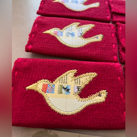 Set 3 VTG Starbucks Knit Envelope & Card Holiday Ornament Gift Pouch Bag - Picture 6 of 15